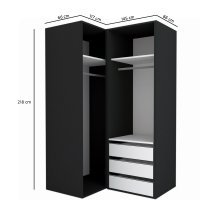 Dulap de Colt LEX Model B 145-117-218 GRI/DECOR K365/OGLINDA